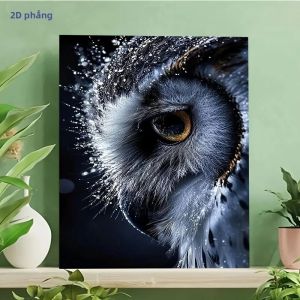 Bộ Tranh Sơn Dầu Theo Số Họa Tiết Mắt Cú Tự Làm Bằng Acrylic Để Trang Trí Nhà Cửa Và Làm Quà Tặng - Bộ Dụng Cụ Nghệ Thuật Dễ Thực Hiện