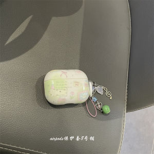 Adorable Gradient Green Doggie Earphone Case Hard Shell TPU Protection Cover for  Airpods pro 1st 2nd 3rd Generation