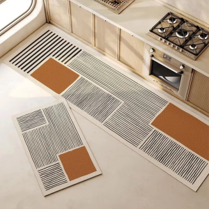 VIKAMA Wabi-Sabi Style Kitchen Rug Washable Non-Slip Entryway Mat Corridor Laundry Room Carpet Home Decoration