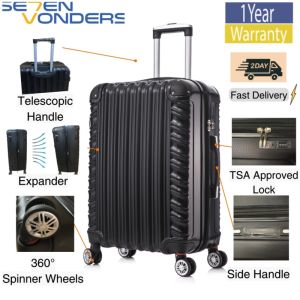 #MP-6075 SE7EN VONDERS MACHU PICHU ABS HARD CASE TRAVEL LUGGAGE SIZE EXPANDER TSA LOCK SIZE: 30”