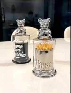 Hộp đựng tăm cao cấp - Lọ đựng tăm xỉa răng tăm chỉ nha khoa hình gấu House.