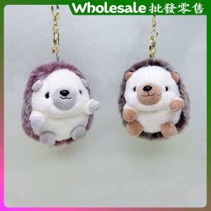 Adorable Healing Little Hedgehog Doll Plush Keychain Bag Charm Realistic Cloth Doll Bag Accessory Toy Machine Grabbing