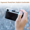 JJC Fuji X-E5ยกนิ้วให้ที่จับที่วางพักอะลูมินัมอัลลอยรองเท้าร้อนที่จับปลอดภัยสำหรับกล้อง XE5ฟูจิฟิล์มฟรีรับปุ่มตัวปล่อยชัตเตอร์1ปุ่มใช้ได้2รุ่น. 