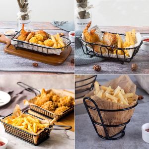 Mini French Fries Basket Food Bucket Snack Potato Chips Barrel Container Tableware for Kitchen