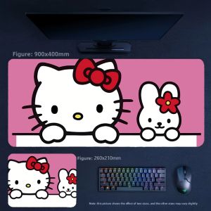 Sanrio | High-value Precision Edge Locking Desktop Hello Kitty Series Leather Mouse Pad Cute Premium Printed Large Size Non-slip Tablemat
