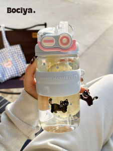 BAICAIYA | Portable Insulated Glass Bottle with Straw and Lid