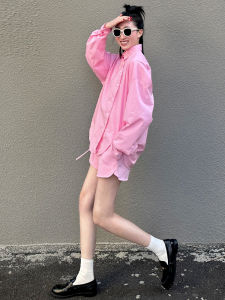 Elegant Pink Shirt And Pants Set Two-Piece Suite Age-Defying Trendy Womens High-End Feeling Streetwear Summer New Arrival