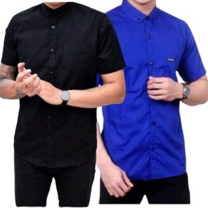 PAKET HEMAT 2PCS CUMA 50 RIBU KEMEJA POLOS PRIA DEWASA LENGAN PENDEK BISA PILIH WARNA BISA PILIH UKURAN (M.L.XL.XXL.XXXL)