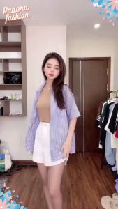 Áo sơ mi ngắn tay nữ form rộng kẻ caro chất xốp cao cấp hàng đẹp Padora-A123