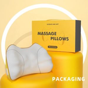 3D Car Massage Pillow Rechargeable Wireless Memory Foam Back Lumbar Waist Muscles Relax Cushion Travel Car Office Lumbar massage