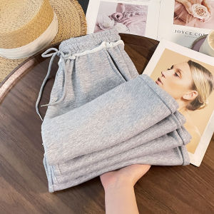 PAIBOLI | กางเกงขายาวทรงหลวมเอวสูงสไตล์เกาหลีสำหรับผู้หญิงในช่วงฤดูร้อนปี 2025 ดีไซน์สไตล์ฝรั่งเศส ผ้าขนหนู ถัก กางเกงขายาวทรงยาว