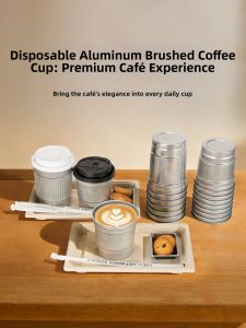 LABAHUA | Disposable Silk Silver Logo Printing Aluminum Coffee Cup 350ml