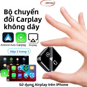 Bộ Chuyển Đổi CarPlay 3 Trong 1 Không Dây Hỗ Trợ Android Auto CarPlay Airplay Cho iPhone Bluetooth WiFi Hệ Thống AI Thông Minh Tương Thích Với Xe Nguyên Bản