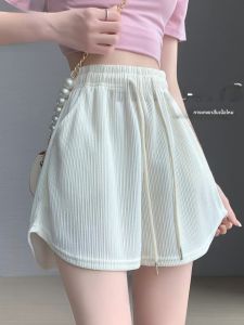 MiiOW | กางเกงขาสั้นทรงเอเอวสูงสไตล์ลำลองสำหรับผู้หญิง กางเกงขายาวทรงหลวมสบาย ๆ สำหรับฤดูร้อนปี 2025 ของ MiiOW Cat Person