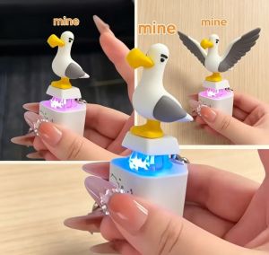Sanrio | Funny Cute Seagull Shaped Fidget Keyboard Fidget Toys Keychain Finger Button Clicker Decompression Toys keychain