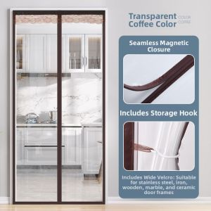 Kitchen Odor and Grease Barrier Curtain Windproof No-Drill
