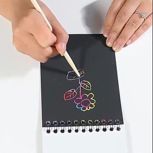 Bayar Di Tempat - Scratch Note Mini / Buku Gambar Mini Tulis Gores Ajaib Colourfull / Buku Magic