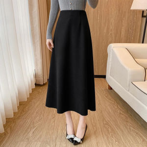 MEITESIJIAONU | Drape A-Line Skirt Mid-Length Black