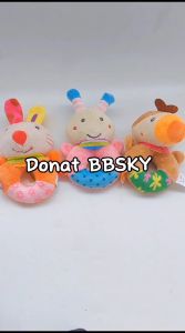 Mainan Bayi Rattle Bentuk Bulat Rattle Donut Donat Bahan Plush Cocok Untuk Hampers