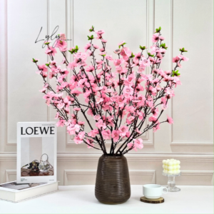 Cành Mai Đào 5 nhánh dài 90cm Trang Trí Nhà Cửa Hàng Văn Phòng Sự Kiện. Hoa Lụa Decor