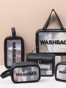 BG TAS KOSMETIK TRANSPARANT WASHBAG POUCH PREMIUM TRAVEL MAKE UP BAG ORGANIZER WATERPROOF POUCH