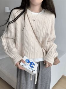 Knitwear Sweater Womens Fall and Winter 2024 New Arrival Bottoming Shirt Autumn Niche Style Loose Western Style Idle Style Short Tops