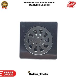 SARINGAN GOT KAMAR MANDI STAINLESS SMART FLOOR DRAIN MURAH 10×10 CM