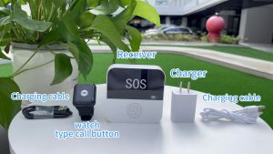 CallToU Tuya Caregiver Pager Wireless Elderly Calling System Emergency Alarm Watch For Elderly/Children/Patient/Pregnant TY03-03WBL