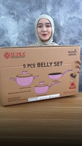 UPRA Panci Set Anti Lengket 5 Pcs Belly Cookware Series/turqouise