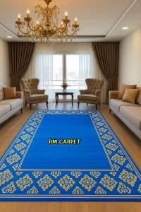 พรมลายไทย เฮอริเทจ🇹🇭ลายดอกพิกุล🇹🇭 สวยงาม ทรงคุณค่า สีฟ้า