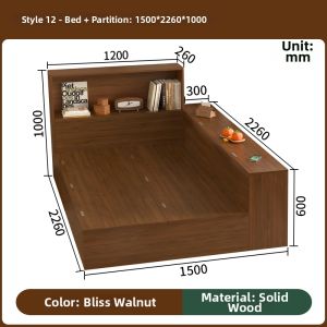 QIANGXIANG | Interference-free Double Bed Partition Storage Bed