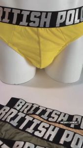 (MG)British Polo 3pcs/box Men Brief Smooth Comfort Underwear With Printing Design Seluar Dalam Lelaki Spender Lelaki