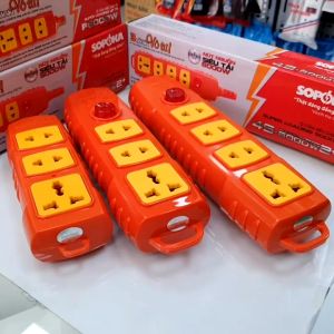 Ổ cắm không dây Sopoka P6000W2 3 lỗ - 4 lỗ 1 công tắc tổng siêu chịu tải chịu nhiệt - Hàng chính hãng