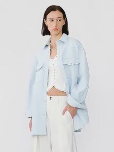Simple and Fresh Street Style Blue Loose Denim Jacket
