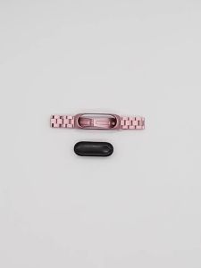 For Xiaomi Mi Band 3 4 5 6 7 Luxury Metal Strap Three-bead Stainless Steel Replacement Wrist Strap Bracelet for Miband 7 6 5 4 3