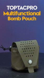 TOPTACPRO Tactical Frag Pouch CP Style MOLLE Multi-function Grenade Pouch with Adjustable Rope Tactical Belt Pouch 8535