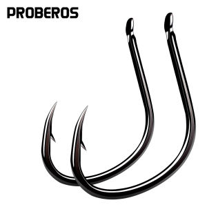 Proberos 10Pcs Jigging Single Hooks 1/0-2/0-3/0-4/0# Casting Jig Fishing Hooks Assist Fishhooks High Carbon Steel Hooks