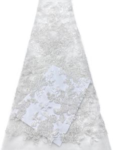 African Handmade Heavy Beads Tulle Lace Fabric 2026 High Quality French Luxury Beaded Lace Fabric For Bridal Wedding Dress Sew