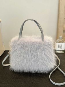 New Plush Crossbody Bag Womens Faux Fur Fall Winter Versatile Handbag Cute Luxury Feel Tote Bag Urban Minimalist Style Solid Color