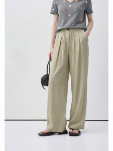 VEGA CHANG | Quần Dài Form Rộng Phong Cách Thoáng Mát Cao Waist Drape