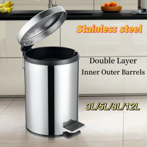stainless steel trash cans 3/5/8/12L for household or commercial use