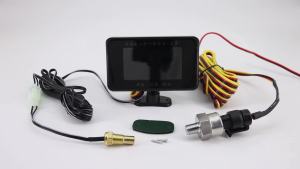 RYSJM | 3 In1 Car LCD Digital Water Temprature  For Car Truck 12/24V Oil Pressure Gauge Voltmeter With Alarm 1/8NPT Water Temp Sensor