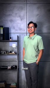 DGM Kaos Polo Knit Pria Polo Shirt Premium Sage 2454