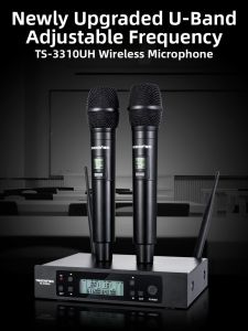 Handheld Wireless Microphone System Takstar TS-3310UH One-To-Two Conference Performance Live Broadcast Long Distance K-Song