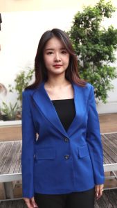 Jas ATASAN Blazer Wanita Right Apparel Warna Biru dan Merah PDH Formal Lengan Panjang Kerah Jas Kancing 2 (Kode 8804 8805)