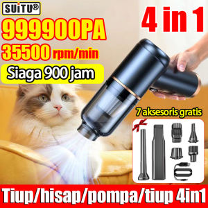 COD SUITU Wireless Car Vacum Cleaner 999900pa 35500rpm/menit 4 in 1 Hisap/Tiup/Pompa/Mengembang Penggunaan senyap Penyedot debu Portabel mobil dan rumah tangga(Penghisap Debu Mobil Vacuum Cleaner Mobil vacuum cleaner multifungsi)