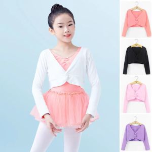 สาวเต้นรำห่อบางส่วนผ้าคลุมไหล่เสื้อผ้าเต้นรำแขนยาวบัลเล่ต์ห่อฤดูใบไม้ร่วงเสื้อกั๊กแจ็คเก็ตขนาดเล็ก