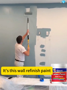 ✨100 Years Without Peeling✨GOOTI Semi Gloss Latex Paint Odorless Interior Exterior Use for Cement Wall Eco-Friendly Wear Stain Resistant Moisture-proof