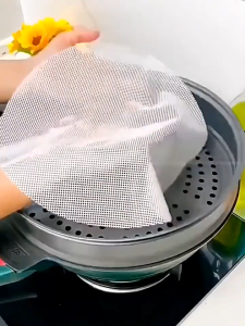 【 In Stock 】Food Grade Silicone Steamer Non-Stick Pad Reusable Round Silicone Steamer Pad Dim Sum Pad Cooking Tool Pengukus Silikon硅胶蒸笼垫