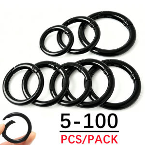 5-100Pcs/lot Metal O Ring Spring Clasps Openable Round Carabiner Keychain Bag Clips Hook Dog Chain Buckles Connector For DIY